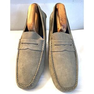 Men’s Johnston Murphy Biege Nubuck Penny Loafer Drivers Size 12 Medium